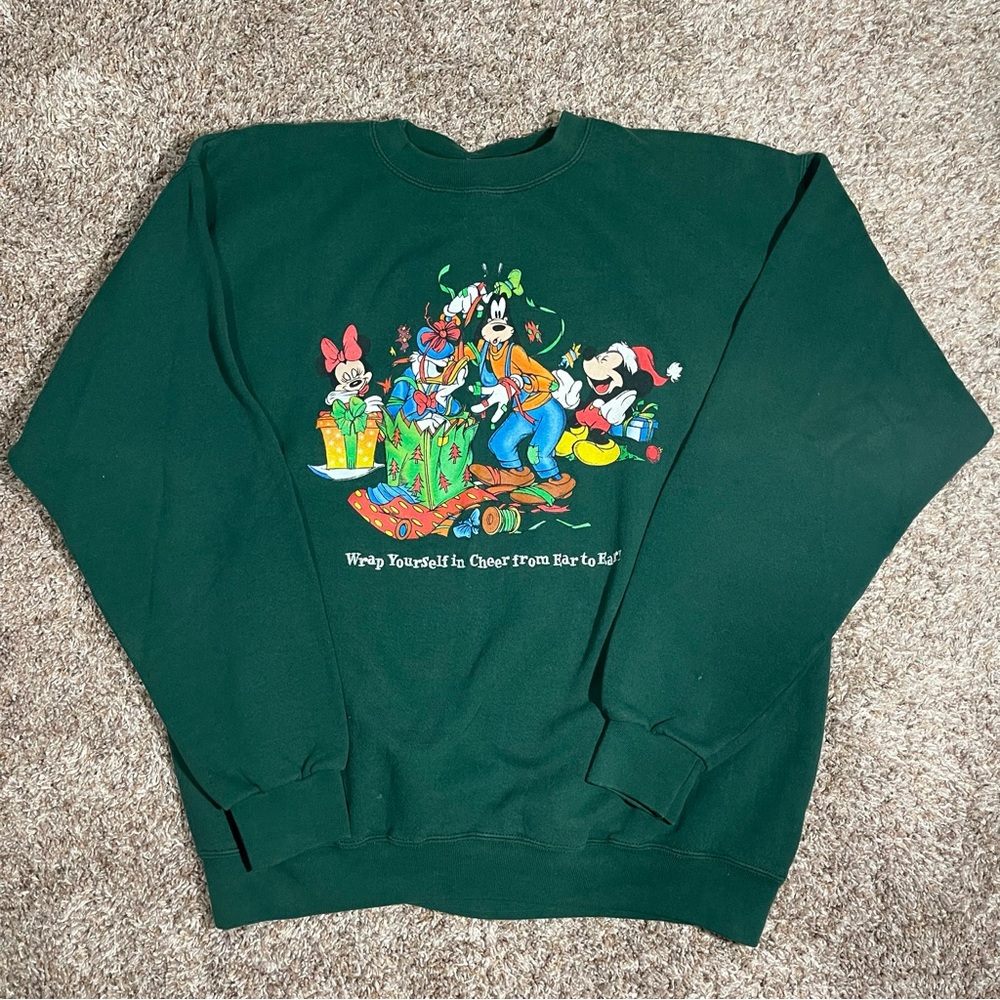 SOLD Vintage 90’s Disney Mickey and Friends Christmas Crewneck Sweatshirt